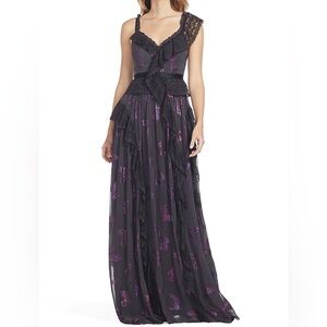 Needle & Thread Interstella Gown lace trimmed embellished butterfly goth dress